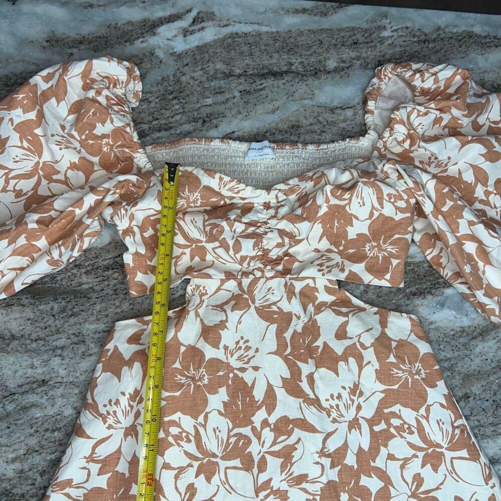 Lovers + Friends x Revolve Kacey Mini Dress Caramel Brown Floral, Women’s Small - Picture 4 of 15